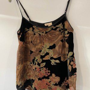 Velvet and Floral Burnout Blouse